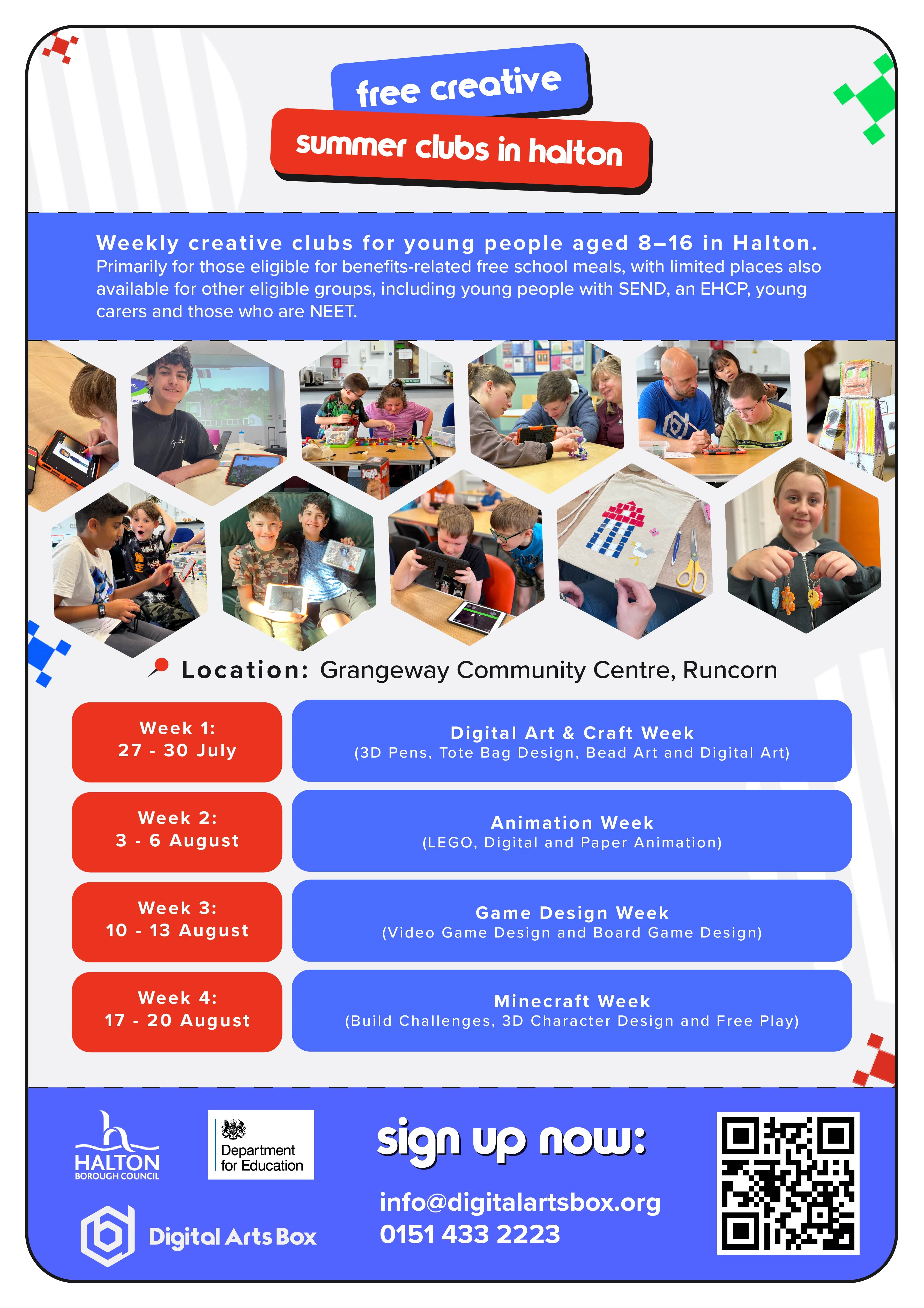 Free Creative Summer Clubs Return to Halton for Young People