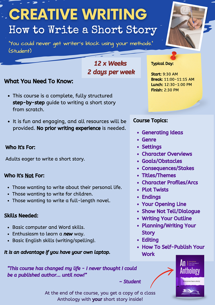 Free Creative Writing Course for Adult Learners - september 2026